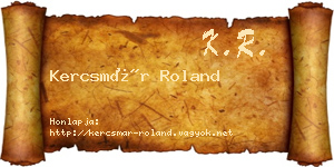 Kercsmár Roland névjegykártya