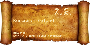 Kercsmár Roland névjegykártya