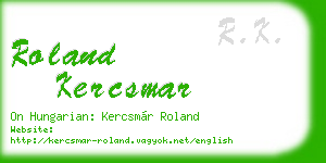 roland kercsmar business card